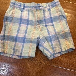 Janie and Jack Blue and Tan Plaid kid Shorts